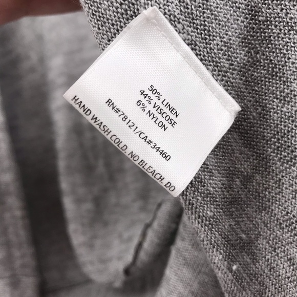 Eileen Fisher Gray Linen Cardigan Large - Picture 4 of 6